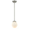 Beacon Mini Pendant shown in the Brushed Satin Nickel finish with a Matte White shade