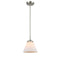 Cone Mini Pendant shown in the Brushed Satin Nickel finish with a Matte White shade