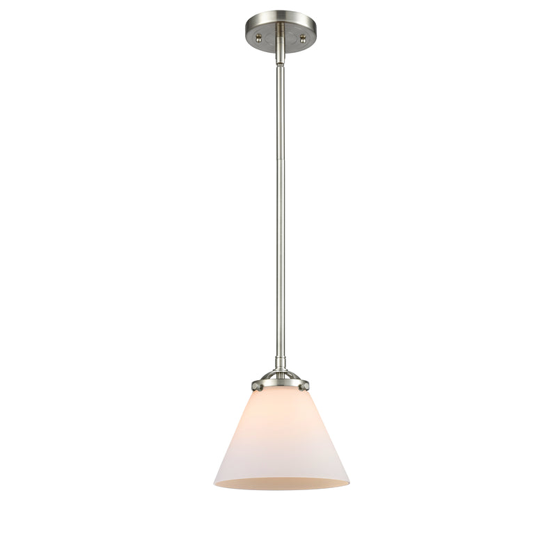 Cone Mini Pendant shown in the Brushed Satin Nickel finish with a Matte White shade