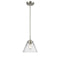 Cone Mini Pendant shown in the Brushed Satin Nickel finish with a Clear shade