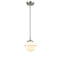 Oxford Mini Pendant shown in the Brushed Satin Nickel finish with a Matte White shade