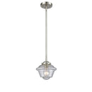 Oxford Mini Pendant shown in the Brushed Satin Nickel finish with a Seedy shade