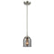 Bell Mini Pendant shown in the Brushed Satin Nickel finish with a Plated Smoke shade