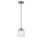 Bell Mini Pendant shown in the Brushed Satin Nickel finish with a Seedy shade