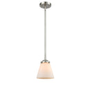 Cone Mini Pendant shown in the Brushed Satin Nickel finish with a Matte White shade