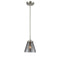 Cone Mini Pendant shown in the Brushed Satin Nickel finish with a Plated Smoke shade