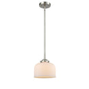 Bell Mini Pendant shown in the Brushed Satin Nickel finish with a Matte White shade