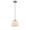 Bell Mini Pendant shown in the Brushed Satin Nickel finish with a Matte White shade