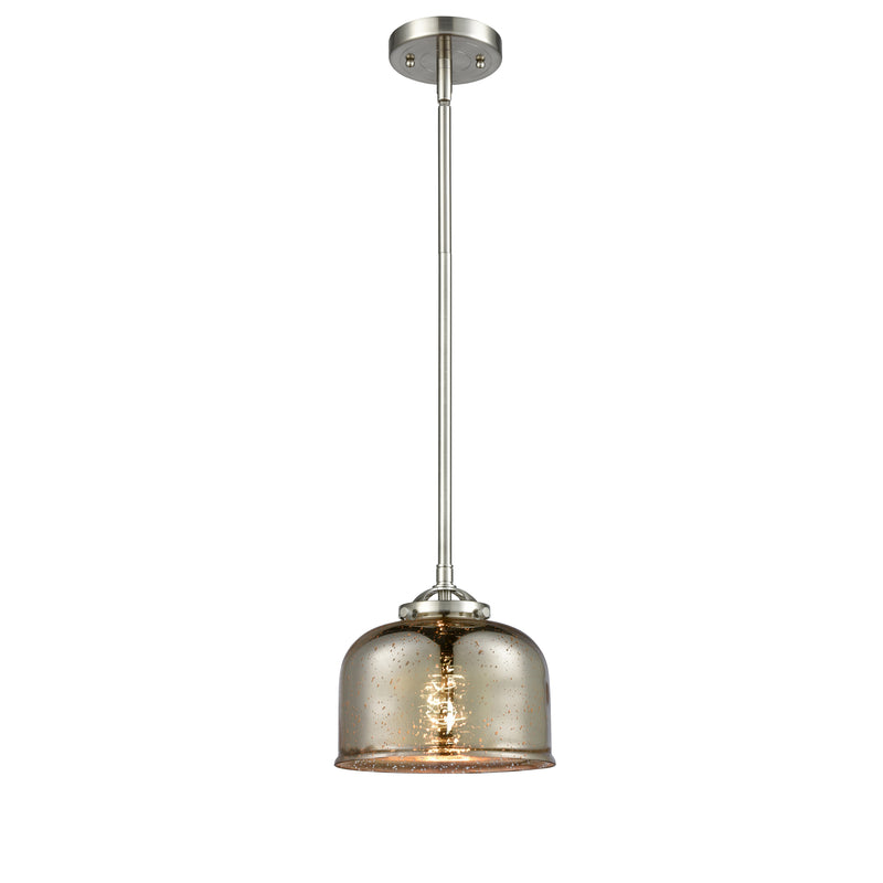 Bell Mini Pendant shown in the Brushed Satin Nickel finish with a Silver Plated Mercury shade