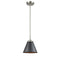 Appalachian Mini Pendant shown in the Brushed Satin Nickel finish with a Matte Black shade