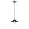 Railroad Mini Pendant shown in the Brushed Satin Nickel finish with a Matte Black shade