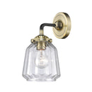 Chatham Sconce shown in the Black Antique Brass finish with a Clear shade