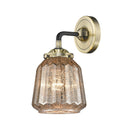 Chatham Sconce shown in the Black Antique Brass finish with a Mercury shade