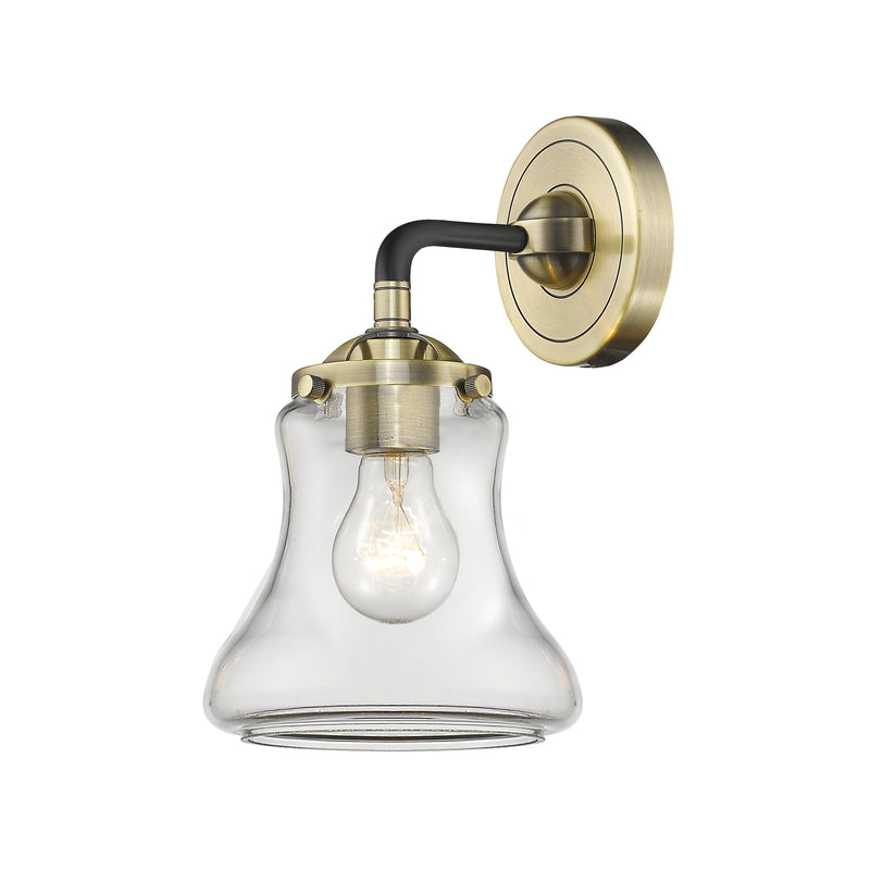 Bellmont Sconce shown in the Black Antique Brass finish with a Clear shade