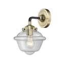 Oxford Sconce shown in the Black Antique Brass finish with a Clear shade