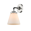 Cone Sconce shown in the Black Polished Nickel finish with a Matte White shade