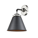 Appalachian Sconce shown in the Black Polished Nickel finish with a Matte Black shade