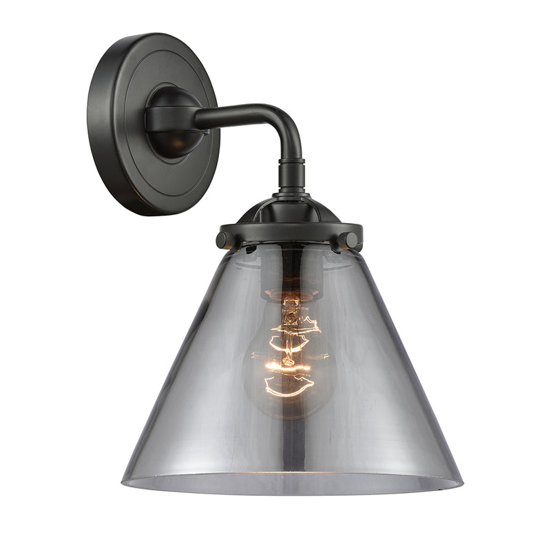 Cone Sconce shown in the Oil Rubbed Bronze finish with a Plated Smoke shade