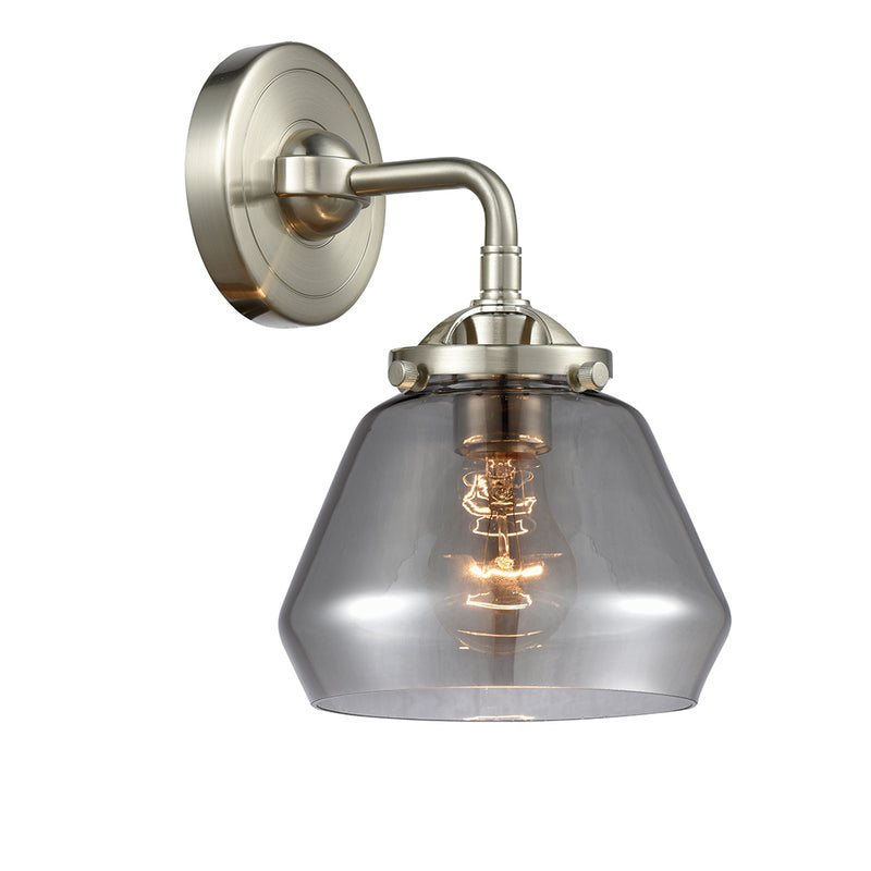 Fulton Sconce shown in the Brushed Satin Nickel finish with a Plated Smoke shade