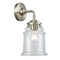 Canton Sconce shown in the Brushed Satin Nickel finish with a Clear shade