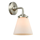 Cone Sconce shown in the Brushed Satin Nickel finish with a Matte White shade