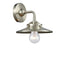 Railroad Sconce shown in the Brushed Satin Nickel finish with a Brushed Satin Nickel shade