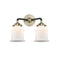 Canton Bath Vanity Light shown in the Black Antique Brass finish with a Matte White shade