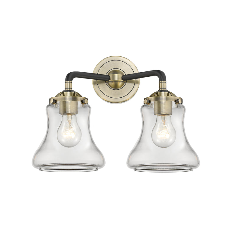 Bellmont Bath Vanity Light shown in the Black Antique Brass finish with a Clear shade