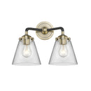 Cone Bath Vanity Light shown in the Black Antique Brass finish with a Clear shade