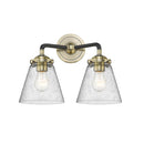 Cone Bath Vanity Light shown in the Black Antique Brass finish with a Seedy shade