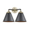 Appalachian Bath Vanity Light shown in the Black Antique Brass finish with a Matte Black shade