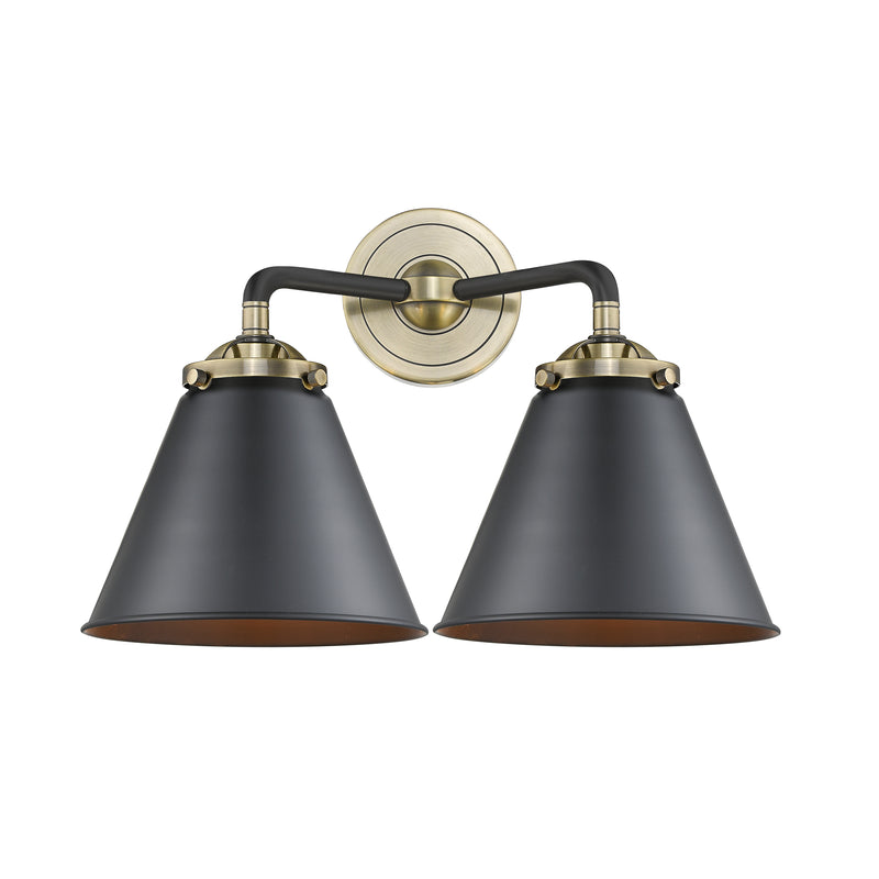 Appalachian Bath Vanity Light shown in the Black Antique Brass finish with a Matte Black shade