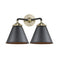 Appalachian Bath Vanity Light shown in the Black Antique Brass finish with a Matte Black shade