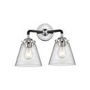 Cone Bath Vanity Light shown in the Black Polished Nickel finish with a Clear shade