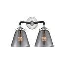 Cone Bath Vanity Light shown in the Black Polished Nickel finish with a Plated Smoke shade