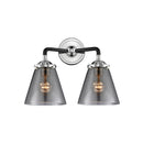 Cone Bath Vanity Light shown in the Black Polished Nickel finish with a Plated Smoke shade