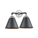 Appalachian Bath Vanity Light shown in the Black Polished Nickel finish with a Matte Black shade