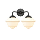 Oxford Bath Vanity Light shown in the Oil Rubbed Bronze finish with a Matte White shade