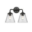 Cone Bath Vanity Light shown in the Oil Rubbed Bronze finish with a Clear shade