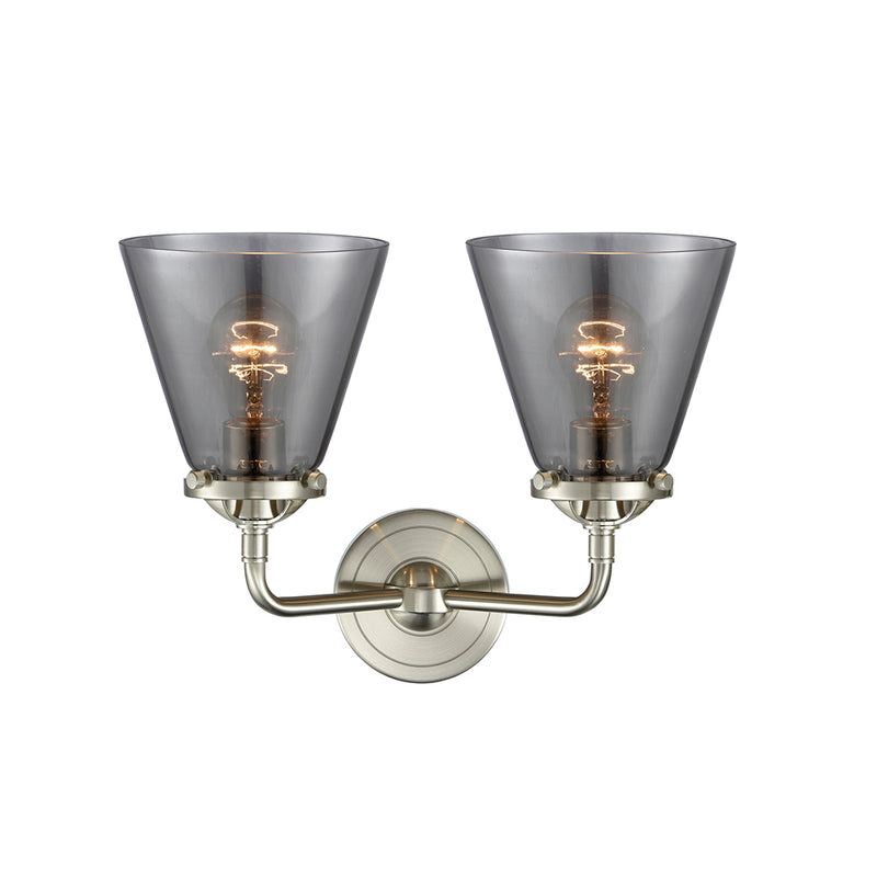 Innovations Lighting Small Cone 2 Light Bath Vanity Light Part Of The Nouveau Collection 284-2W-SN-G63-LED