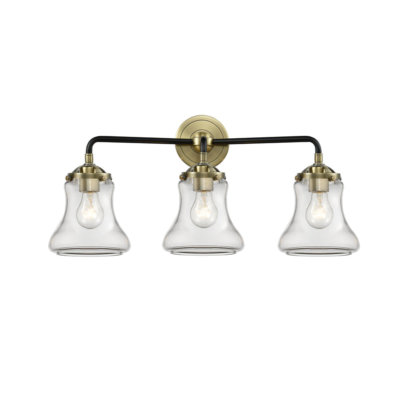 Bellmont Bath Vanity Light shown in the Black Antique Brass finish with a Clear shade