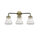 Bellmont Bath Vanity Light shown in the Black Antique Brass finish with a Clear shade