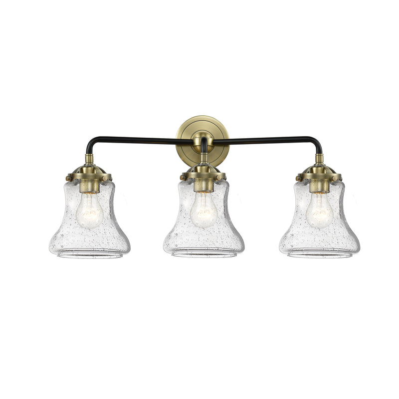 Bellmont Bath Vanity Light shown in the Black Antique Brass finish with a Seedy shade