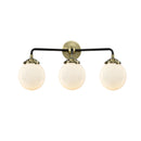 Beacon Bath Vanity Light shown in the Black Antique Brass finish with a Matte White shade