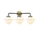 Oxford Bath Vanity Light shown in the Black Antique Brass finish with a Matte White shade