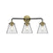 Cone Bath Vanity Light shown in the Black Antique Brass finish with a Clear shade