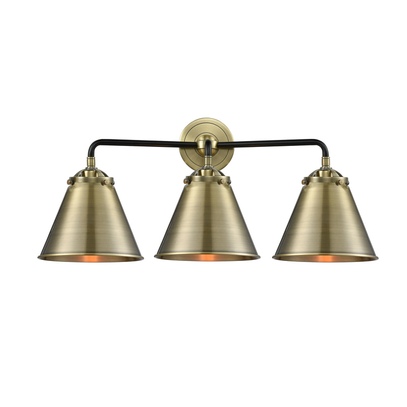 Appalachian Bath Vanity Light shown in the Black Antique Brass finish with a Antique Brass shade