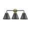 Appalachian Bath Vanity Light shown in the Black Antique Brass finish with a Matte Black shade