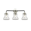 Bellmont Bath Vanity Light shown in the Black Polished Nickel finish with a Clear shade