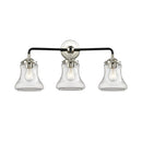 Bellmont Bath Vanity Light shown in the Black Polished Nickel finish with a Clear shade